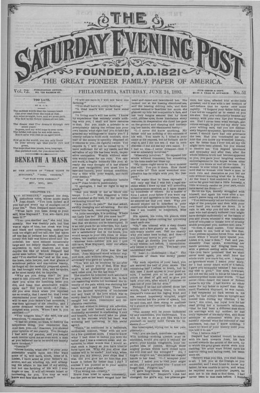 June 24, 1893 The Saturday Evening Post