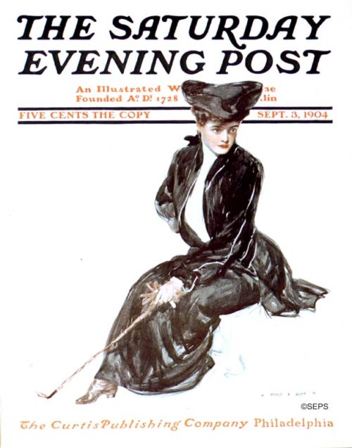 Woman with Golf Club | The Saturday Evening Post