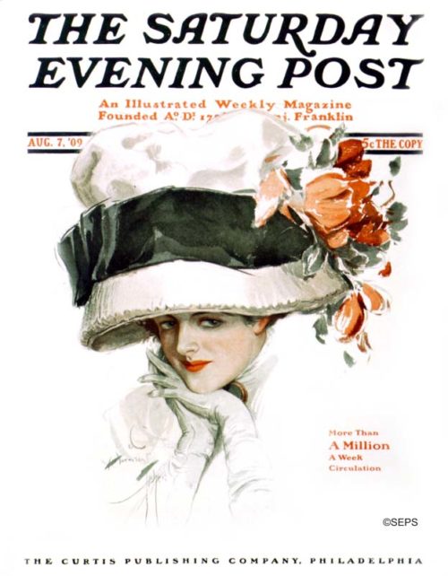 Lady in Oversized Hat with Flowers | The Saturday Evening Post