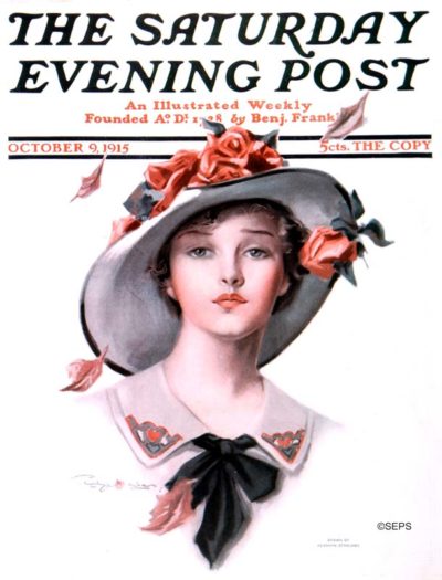 Woman and Falling Leaves | The Saturday Evening Post