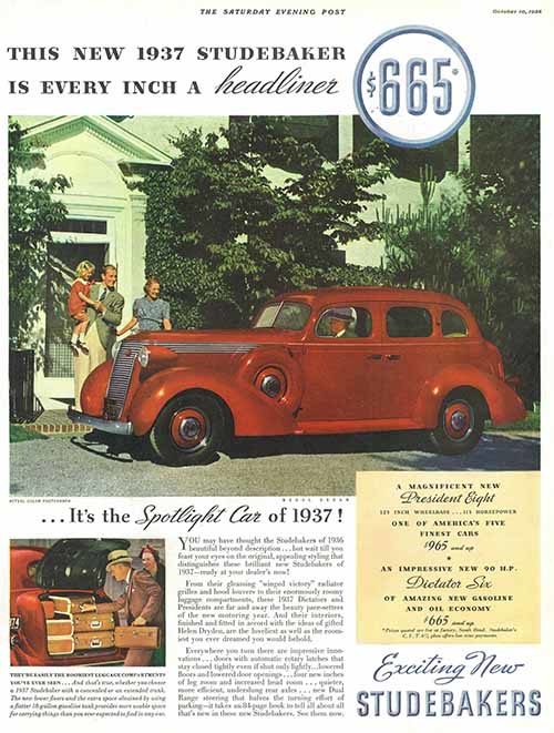 Studebaker Car Ad 10 10 36 